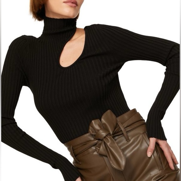 Anine Bing Sweaters - Anine Bing Black Victoria Cut out Ribbed Top, S